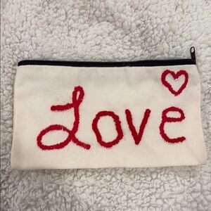 Love Embroidered Pouch, Valentine gift